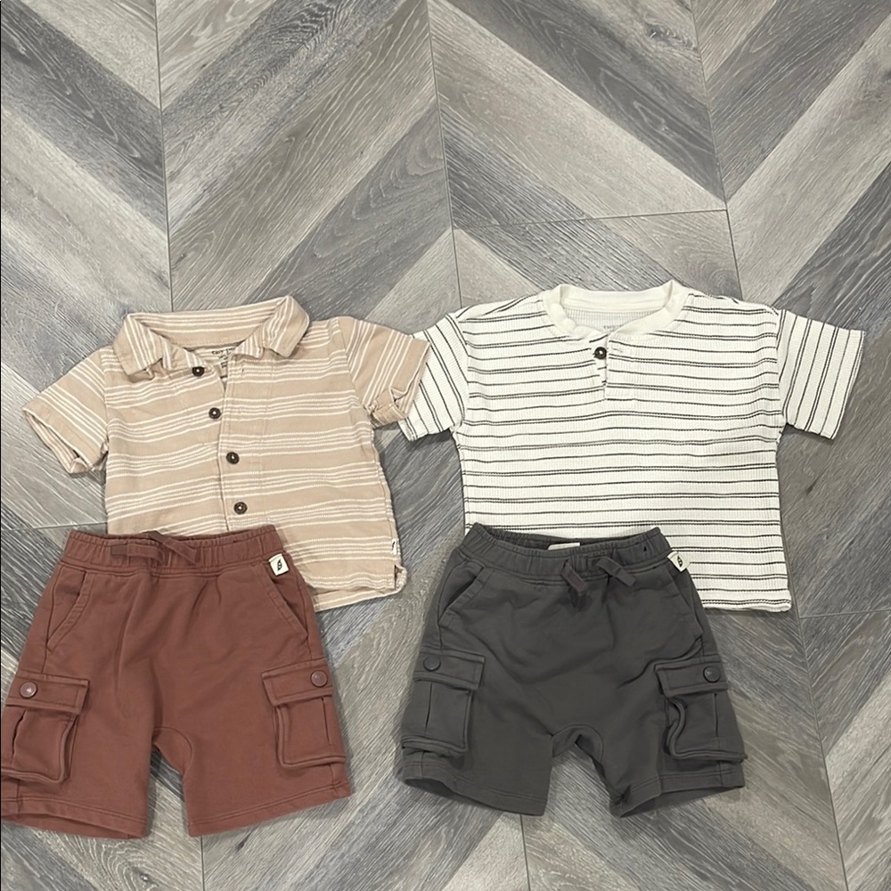 Stylish Baby Boy Outfits - Striped Shirts and Cargo Shorts
